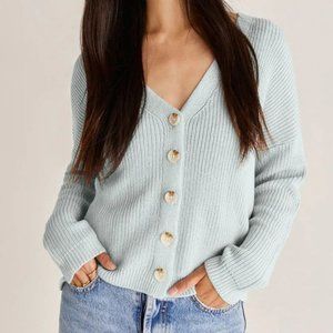 Z Supply Skylight Blue V-Neck Relaxed Cardigan Sweater - size M NWT